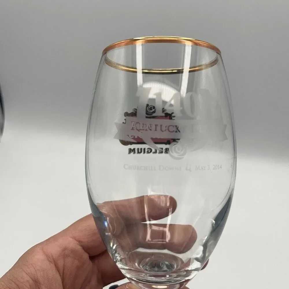 Stella Artois Belgium Beer Glass Chalice Cup 33 cl Gold Rimmed Stem 8